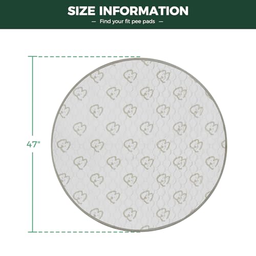 Washable Pee Pads for Dogs (Khaki / 47" Round (1 Pack))