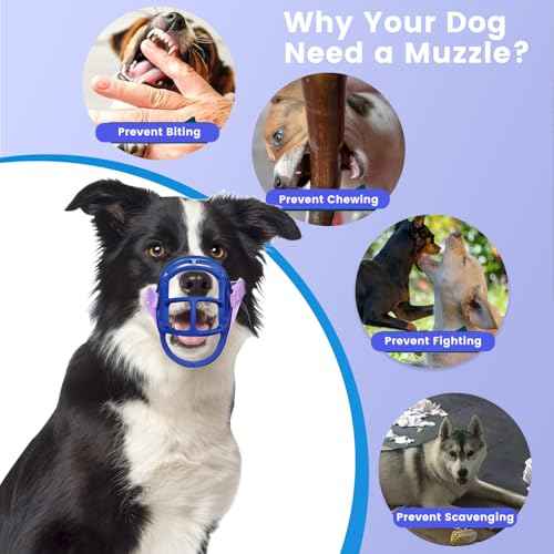Dog Muzzle Basket Muzzle for Small Medium Large Dogs (Blue / Size 5)