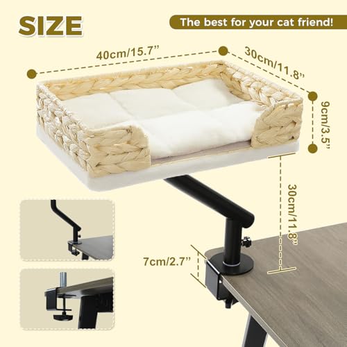 Cat Desk Bed for Indoor Cats (Beige)
