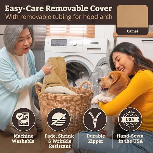 Cozy Cave Dog Bed (35.0"L x 35.0"W x 8.0"Th / Camel)