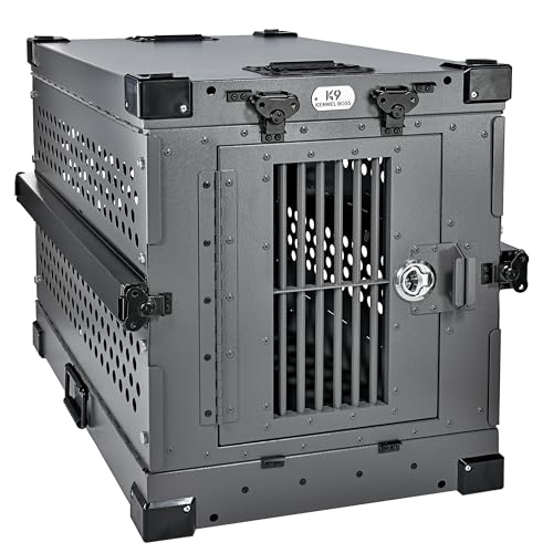 Aluminum Collapsible Dog Crate (Gray / 30.6"L x 22.8"W x 25.7"H)