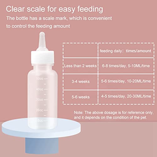 Kitten Puppy Feeding Bottles and Syringes with Nipples (White)