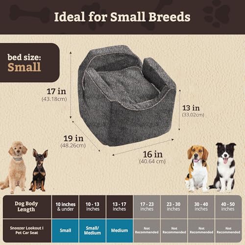 Dog Car Seat for Dogs up to 18lbs (Merlin Pewter / Small)