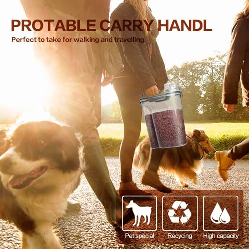 Dog Food Storage Container (Grey 6Qt+3QT)