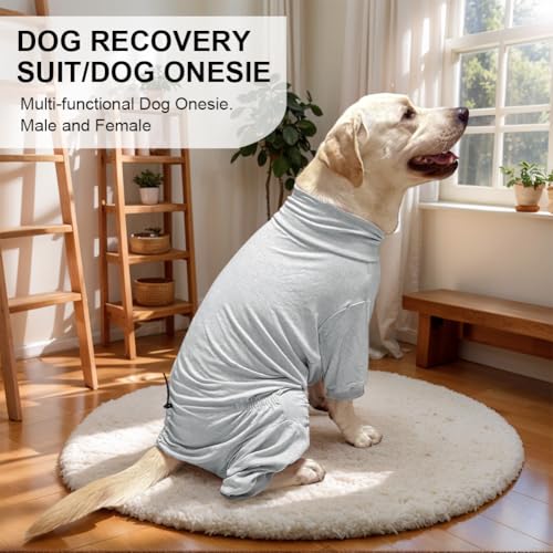 Dog Pyjamas PJS Sweater Clothes and Home Clothing Suitable for Medium to Large Breeds of Dogs (Gray / 3XL)