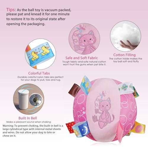 Dog Squeaky Plush Toy with Straps (Pink)