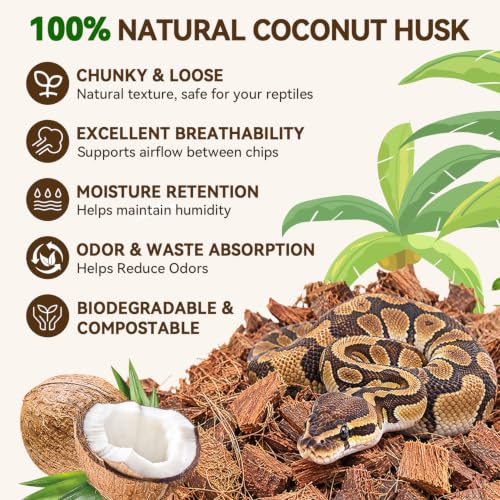 Coconut Husk Chip Substrate for Reptiles (2 Pack)