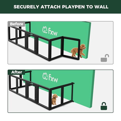 Fence-to-Wall Anchors for AuraSpace Acrylic Indoor Dog Playpen (Black / 24"H)