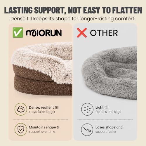 Fluffy Orthopedic Dog Beds Large Sized Dog (Coffee / L(43", UP to 90lbs))