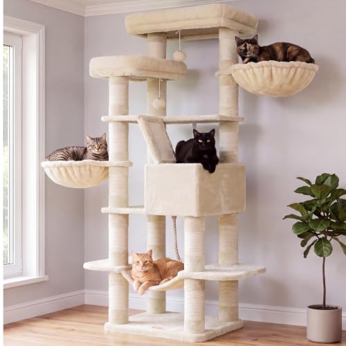 Cat Tree 68 inch Multi (Beige / 68 inch)