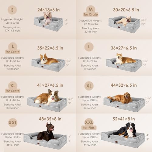 Orthopedic Extra Large Dog Bed (Grey / 44.0"l X 32.0"w X 6.5"th)