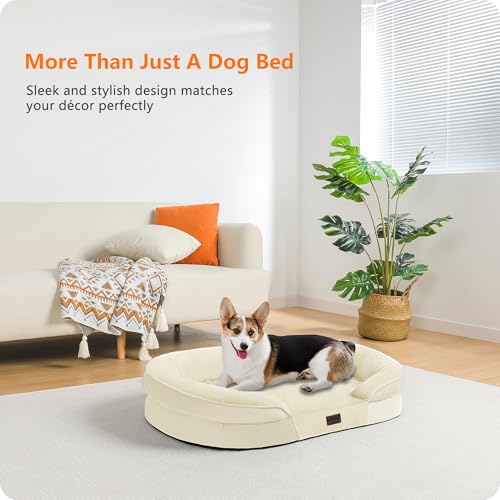 Orthopedic Waterproof Medium Dog Bed Sofa (Beige / Medium(36 x 25.5 x 6 inch))