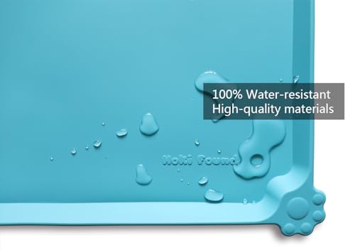 L Silicone Pet Food Mats Tray (22" x 14" / Glacier)