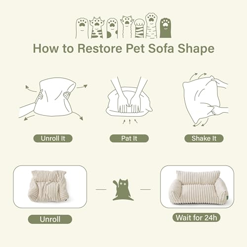 Cute Couch Bed for Pets (30.0"L x 20.0"W x 10.0"Th / Brown)