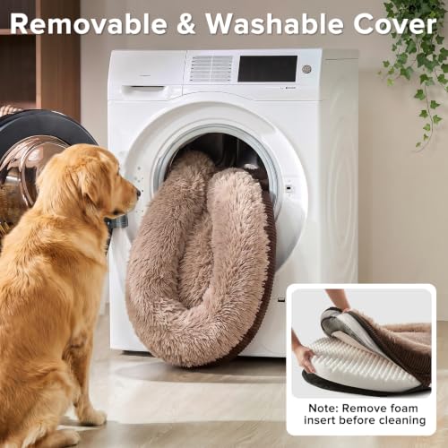 Fluffy Orthopedic Dog Beds Large Sized Dog (Dark Brown / XL (42"x 32"x 7"))