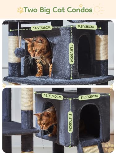 Tall Cat Tree (Smoky Gray / 76 Inches)