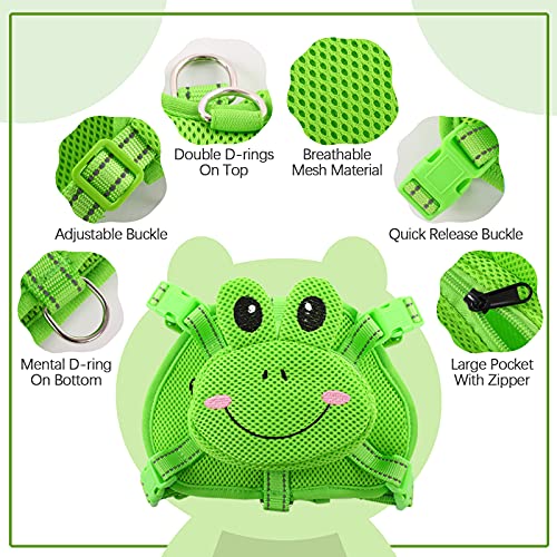 Dog Backpack Harness (Green Frog / Medium)