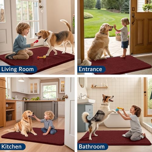 Dog Door Mat for Muddy Paws 30x20 (Caramel Russet / 30"X20")