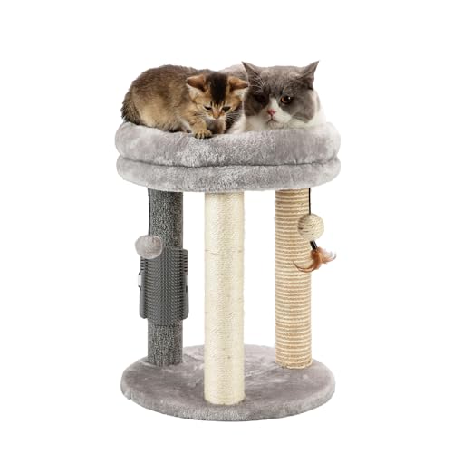 4in1 Small Cat Tree (For indoor cats and kittens / Gray)