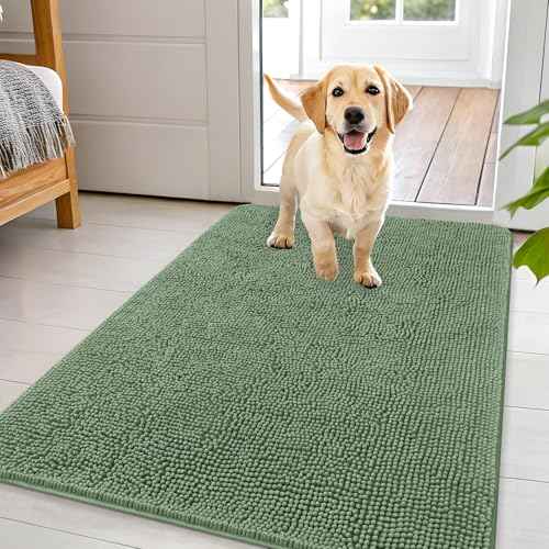 Dog Door Mat for Muddy Paws 44x32 (Olive Green / 44" X 32")