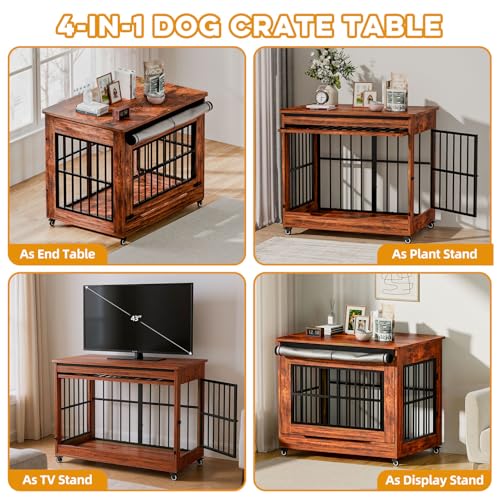 42" Large Dog Crate Furniture (Vintage Brown / 42.1"L x 30.0"W x 35.0"H)