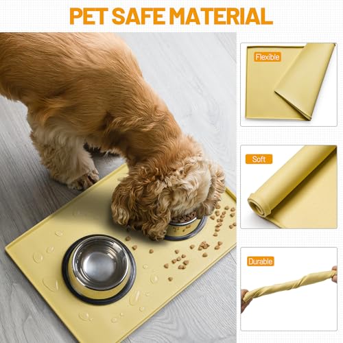 Dog Feeding Mat (Yellow / 19"l X 12"w)