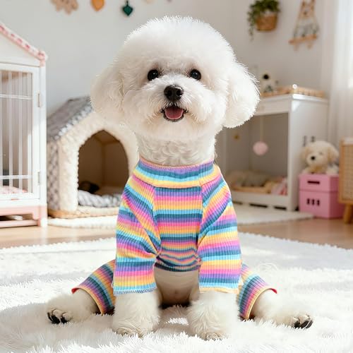 Striped Dog Pajamas Stretchy Cute Four