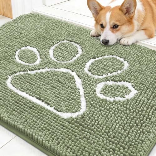 Dog Door Mat for Muddy Paws 30x20 (Sage Green / 30" X 20")