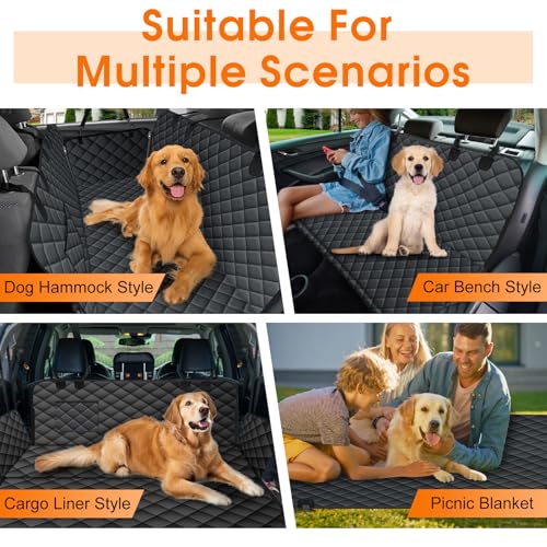 Waterproof Dog Car Seat Cover for Back Seat (Black / Small,Standard)