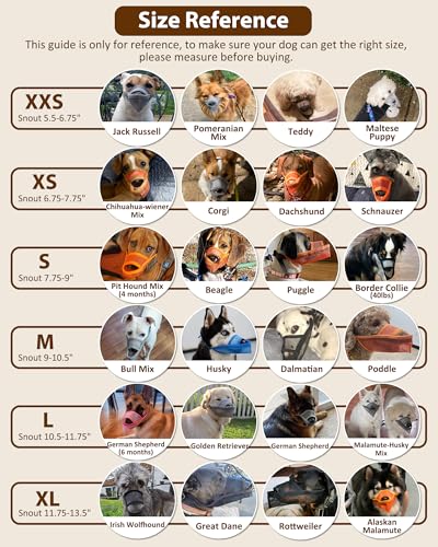 Dog Muzzle Anti Eating for Small Medium Large Dogs (XXXS)