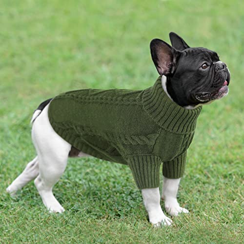 Small Dog Sweater for Small Dogs Boy (X-Small / Army Green)