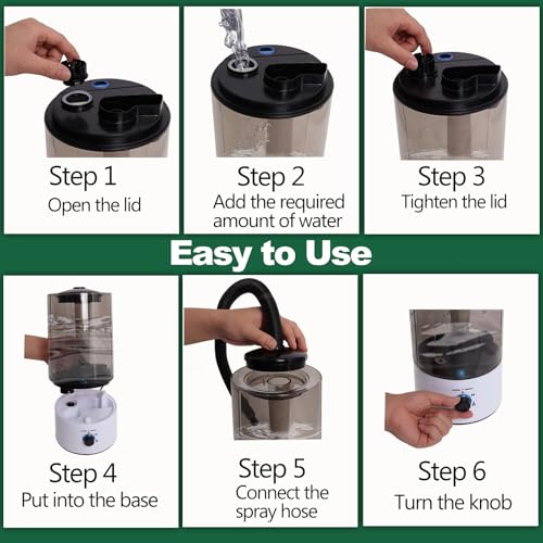 4L Reptile Humidifier Fogger with Extended Hose (White+Black)