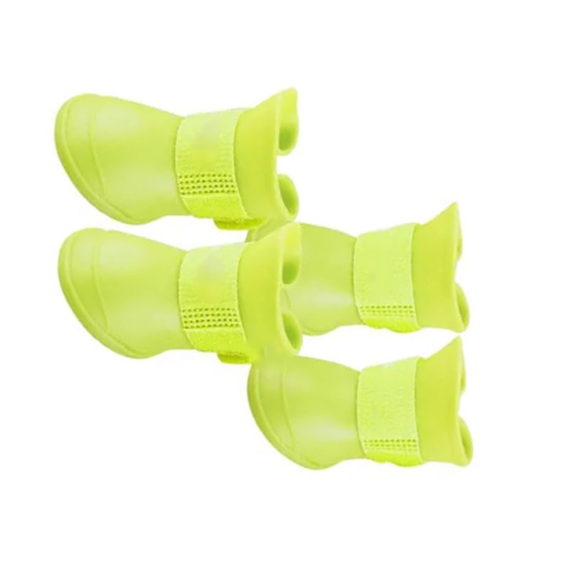 4Pcs Silicone Dog Boots (M / Yellow)