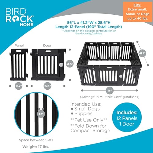 Internet’s Best Dog Playpen with Lockable Door (Black / 12 Panels)