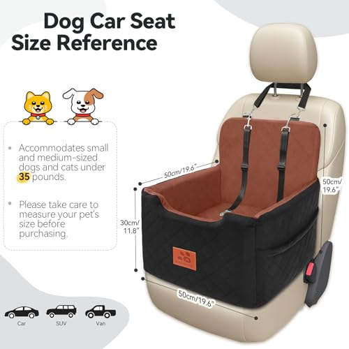 Dog Car Seat for Small (Black/Brown)