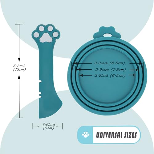 Pet Can Opener & 3 Pcs Cat Food Can Lids (Regular / Dark Blue)