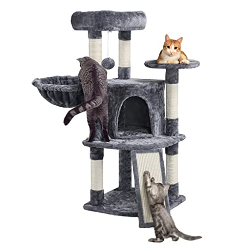 42" H Multilevel Cats Tree Tower with Condo and Perches