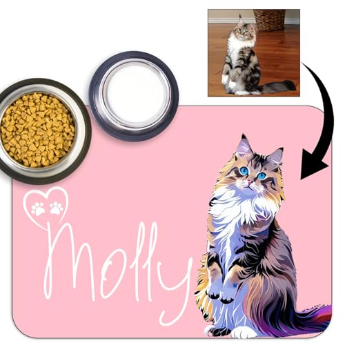 Personalized Dog Cat Feeding Mat Custom Pet Food Mat Waterproof Non