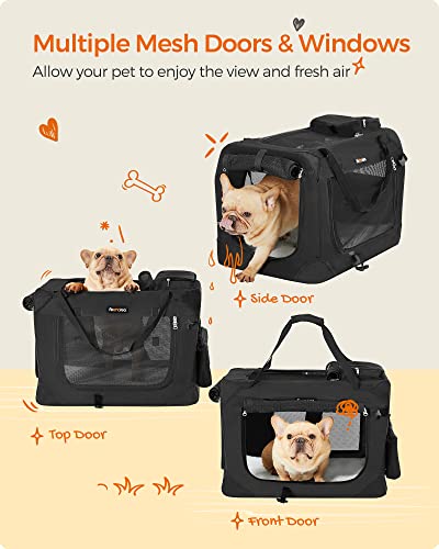 Collapsible Soft Dog Crate (M（24.0"L x 16.5"W x 16.5"H） / Black)
