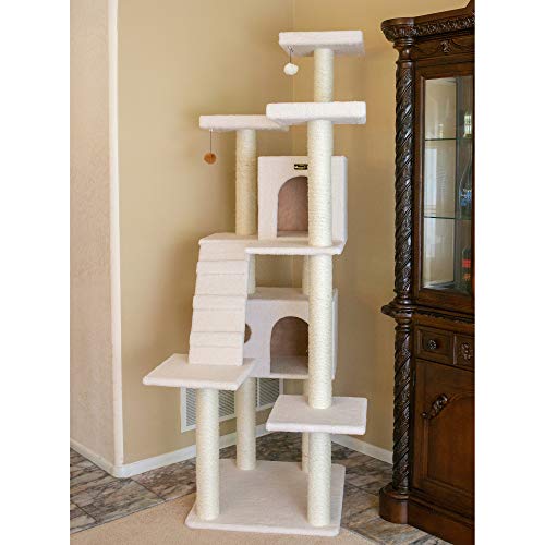 Cat Tree Model B7701 (36"(L)X31"(W)X77"(H) / Ivory)