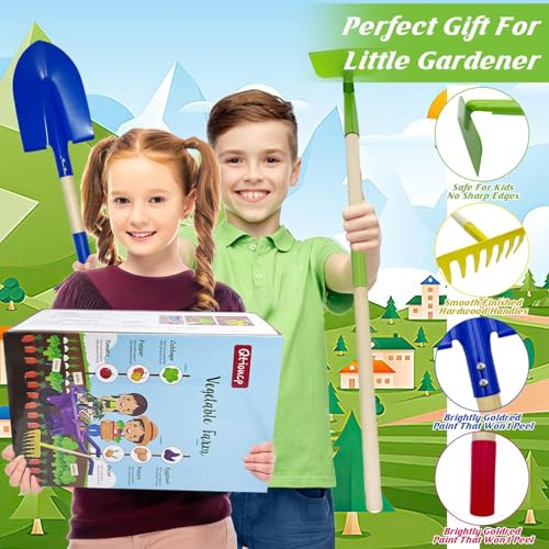 Kids Gardening Set with Wheelbarrow (Green)