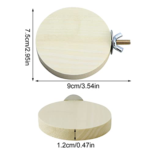 2Pcs Wooden Bird Perch Platform for Small Parrot Cage Stand
