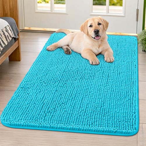 Dog Door Mat for Muddy Paws 40x32 (Aqua Blue / 40"X32")
