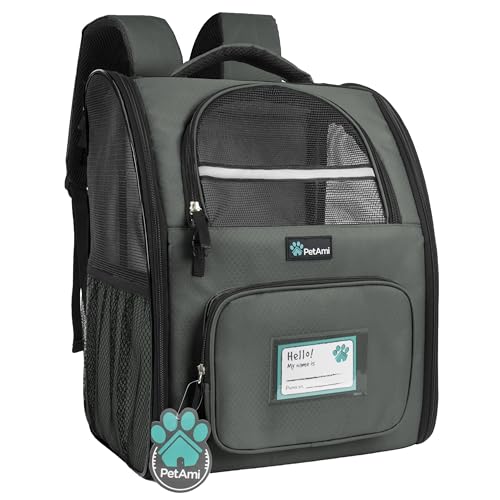 Dog Backpack Carrier for Small Large Cat (Dark Gray)