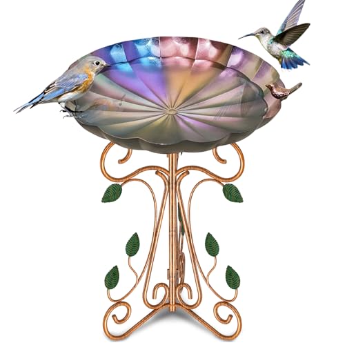 Metal Bird Bath for Outside (Colorful Gradient)