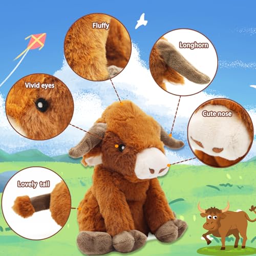 Highland Cow Dog Toy (Brown Cow)