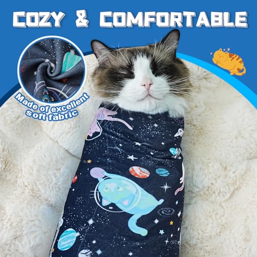 Cat Grooming Wrap for Nail Trimming (L-27.6in ( Weight:＜ 17lbs ) / Space)