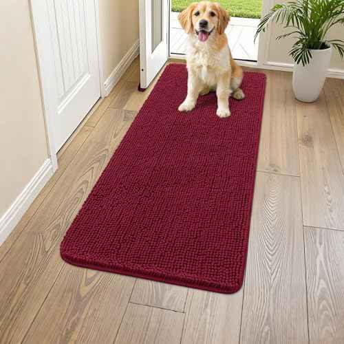Dog Door Mat for Muddy Paws 47x20 (Burgundy / 47"X20")