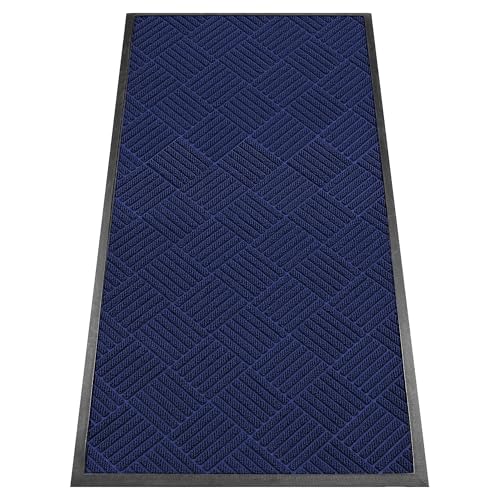Indoor Outdoor Door Mat (Blue Diamond / 2' x 4' (Rectangular))