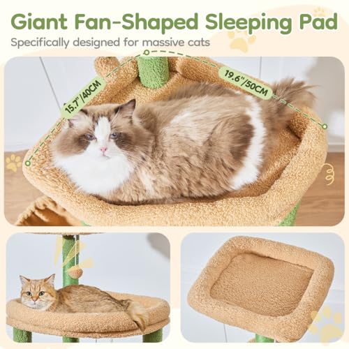 Cat Tree for Large Cats (Cactus / 72 Inches)